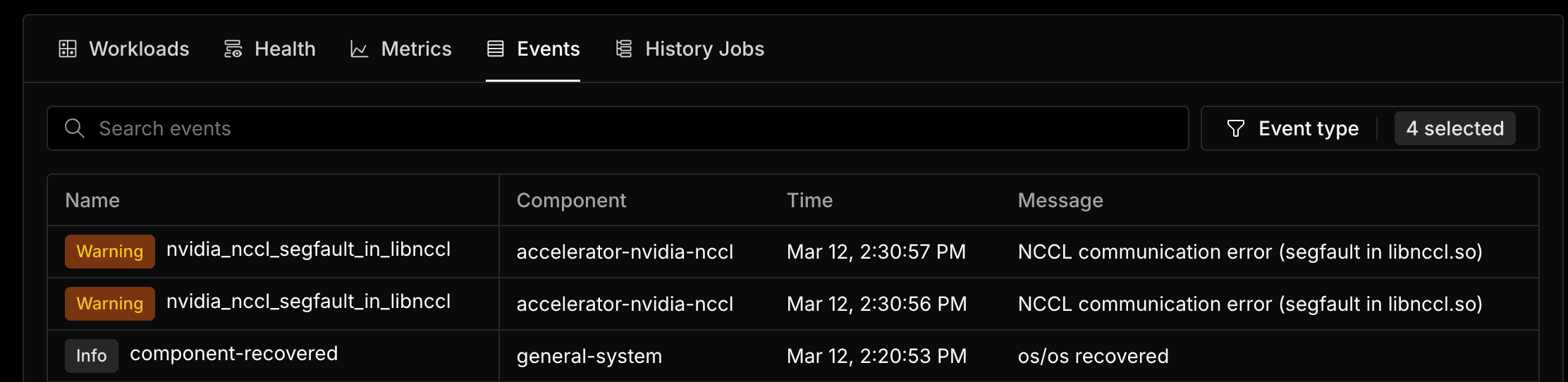 node events